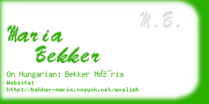 maria bekker business card